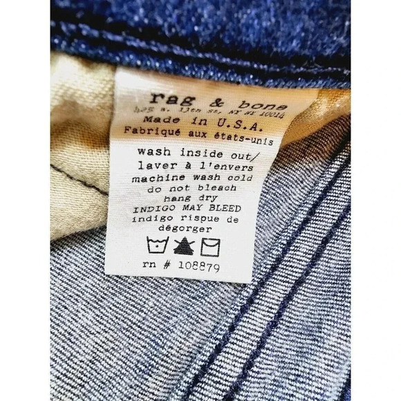 Rag & Bone 28X29 Women's Embroidered Pocket Logo Ankle Zip & Triple Zip Pockets - Picture 14 of 14